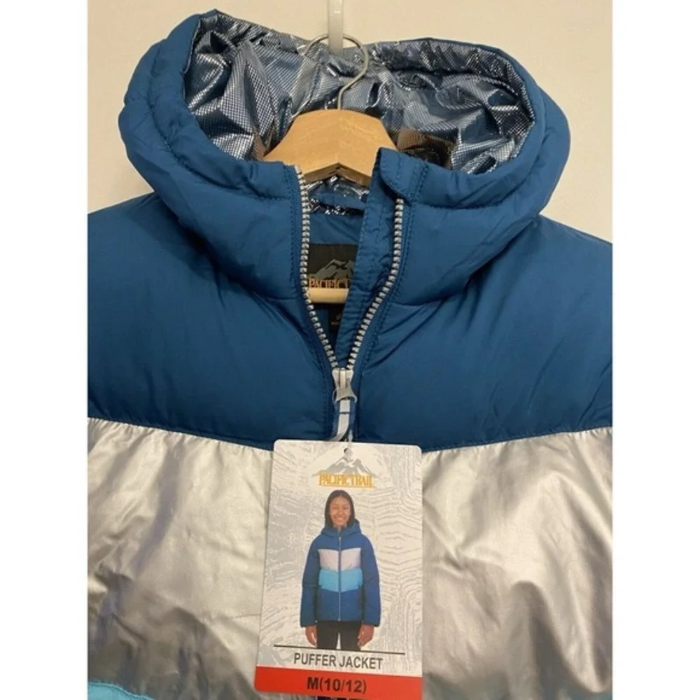 Pacific Trail‎ Girl's Puffer Jacket / Size M (10/12) / Blue / NWT Imperfect